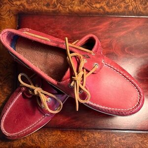 Sperry Red Leather Men's Boat Shoes